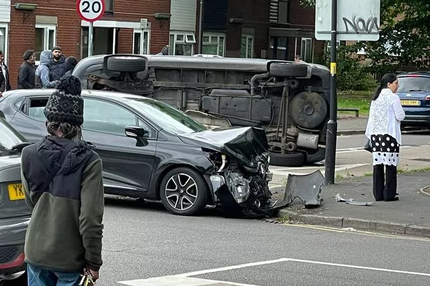 Live updates: Clevedon Road in Balsall Heath closed as people carrier flips over in crash